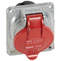 0-522-33 Legrand, Hypra IP44 Red Surface Mount 3P+E Socket Socket, Rated At 16A, 415 V No