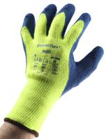 80400090 Ansell PowerFlex Yellow Acrylic Work Gloves, Size 9, Latex Coating