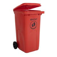 790-6876 RS PRO 240L Red Flip Polypropylene Waste Bin