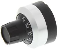 h-516-6m Bourns 22.8mm Black, Chrome Potentiometer Knob for 6mm Shaft Splined, H-516-6M
