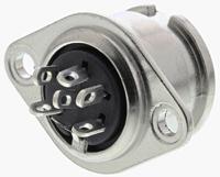 490-905 RS PRO 6 Pole Din Socket, 1A, 100 V ac, Bayonet, Female, Chassis Mount