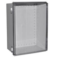 chdx8-332c CAMDENBOSS X8 Series Grey ABS General Purpose Enclosure, IP67, IK08, Clear Lid, 400x300x180mm