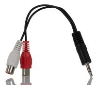 mumfrca StarTech.com Male 3.5mm Stereo Jack to Female RCA x 2 Aux Cable, Black, 150mm MUMFRCA
