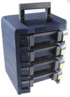 137942 Raaco 4 Cell Blue Compartment Box, 342mm x 290mm x 247mm