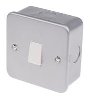 768-3523 RS PRO Grey Metal Clad Switch, 2 Way, 1 Gang
