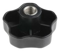 702-7683 RS PRO Black Multiple Lobes Clamping Knob, M12, Threaded Through Hole