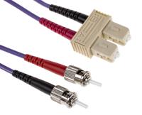 536-6434 RS PRO SC to ST Duplex Multi Mode OM3 Fibre Optic Cable, 50/125μm, Purple, 1m