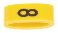 901-10486 HellermannTyton Ovalgrip Slide On Cable Markers, Black on Yellow, Pre-printed "8", 2.5 → 6mm Cable,