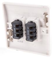 k4872-whi MK Electric White Rocker Light Switch, 2 Way, 2 Gang, Logic Plus
