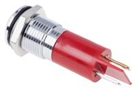 848-4516 RS PRO Red Panel Mount Indicator, 110V ac, 14mm Mounting Hole Size, Faston, Solder Lug Termination, IP67