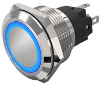 82-61512124 EAO 82 Series Illuminated Illuminated Push Button Switch, Latching, Panel Mount, 22.3mm Cutout, SPDT, Blue LED, 240V,