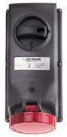 4023287 Scame IP67 Red Panel Mount 3P + N + E Right Angle Industrial Power Socket, Rated At 32A, 415 V