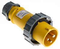 277 MENNEKES, AM-TOP IP67 Yellow Cable Mount 3P Industrial Power Plug, Rated At 16A, 110 V