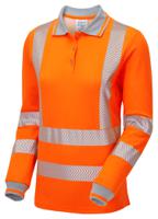lfe976-nb-10 PULSAR LFE954 Orange Women Hi Vis Polo Shirt, 10in