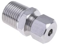 286-793 RS PRO 1/2 BSPT Compression Fitting for Use with Thermocouple or PRT Probe, 6mm Probe, RoHS Compliant Standard