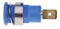 233060-23 Staubli Blue Female Banana Socket, 4 mm Connector, Tab Termination, 32A, 1000V, Gold Plating