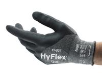 11537070 Ansell HyFlex 11-537 Black Fibreglass, High Performance Polyethylene, Nylon, Spandex (Liner) Cut Resistant Gloves, Size