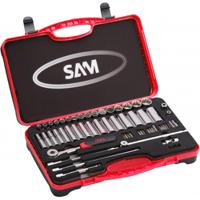 74-j59 SAM 51-Piece Metric 3/8 in Standard Socket Set with Ratchet