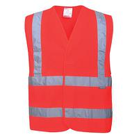 c470rerlxl Portwest Red High Visibility Hi Vis Vest, Large-XLarge