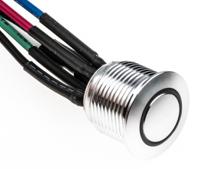 175-8462 RS PRO Illuminated Push Button Switch, Momentary, Panel Mount, 16mm Cutout, SPST, RGB LED, 36V dc, IP67
