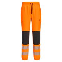 kx346obrm Portwest PW3 Orange, Black Hi Vis Trouser High Visibility, Heat Applied Segmented Reflective Tape Leg Length 43cm