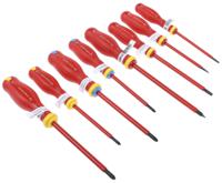 modat1ve Facom Phillips; Pozidriv; Slotted Insulated Screwdriver Set, 8-Piece