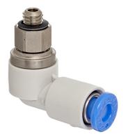 ksl06-m6 SMC KSL Series Elbow Threaded Adaptor, M6 Male to Push In 6 mm, Threaded-to-Tube Connection Style