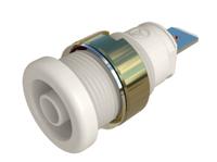 972356107 Hirschmann Test & Measurement White Male Banana Connector, 4 mm Connector, Tab Termination, 32A, 1kV, Gold Plating