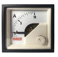 186-2413 RS PRO Analogue Panel Ammeter 10 (Input, Scale)A AC, 45mm x 45mm, 1 % Moving Iron