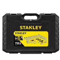 stmt82831-1 Stanley 72-Piece Metric 1/2 in; 1/4 in Deep Socket/Standard Socket/Bit Set with Ratchet, 6 point; Hex Bit; Phillips