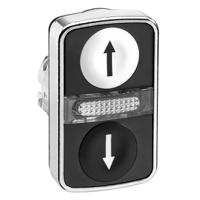 zb4bw7a1724 Schneider Electric ZB4 Series Black/White Illuminated Spring Return Push Button Head, 22mm Cutout, IP66, IP67, IP69K
