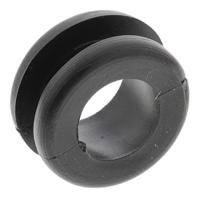 633-02040-hv1204-pvc-fr-bk HellermannTyton HV Black PVC 12mm Cable Grommet for Maximum of 10mm Cable Dia. 633-02040 HV1204-PVC-FR-BK