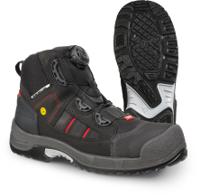 1718-10 Jalas 1718 Black, Grey, Red ESD Safe Aluminium Toe Capped Unisex Ankle Safety Boots, UK 10, EU 44