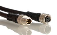 1200281309 Brad from Molex Female 5 way Threaded to Male 5 way M8 Sensor Actuator Cable, 1 m