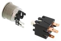124168341121000 Schurter MSM LA 22 Series Illuminated Push Button Switch, Latching, Panel Mount, 22mm Cutout, DPDT, Red LED, 125/250V