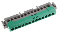 0-048-34 Legrand Distribution Block, 13 Way, 1.5 → 16 mm², 6 → 25 mm², 100A, 400 V ac, Green