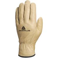 fb14908 Delta Plus FB149 Beige Leather Work Gloves, Size 8