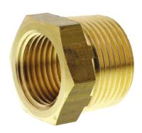0163-27-21 Legris Brass Pipe Fitting, Straight Threaded Reducer, Male R 3/4in to Female G 1/2in