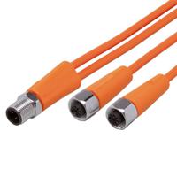 evt331 ifm electronic Male 1 way M12 to Female 2 way M12 Sensor Actuator Cable, 5 m