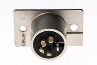 nc4mp Neutrik Panel Mount XLR Connector, Male, 50 V, 4 Way, Silver over Nickel Plating