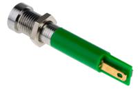 210-973 RS PRO Green Panel Mount Indicator, 12V dc, 8mm Mounting Hole Size, Solder Tab Termination