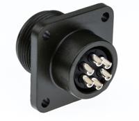 ms3102a-14s-6s Amphenol Industrial, MS3102A, Copper Alloy 6 Way Box Mount MIL Spec Circular Connector Receptacle, Socket