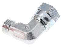 4c6mk4s Parker Steel Zinc Plated Hydraulic Elbow Threaded Adapter, 4C6MK4S, G 1/4 Male G 1/4 Female