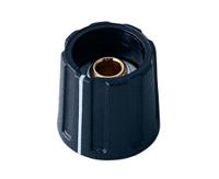 a2616040 OKW 16mm Black Potentiometer Knob for 6mm Shaft Round Shaft, A2616040