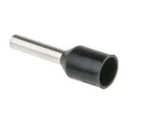 458-718 RS PRO Insulated Crimp Bootlace Ferrule, 8mm Pin Length, 1.7mm Pin Diameter, 1.5mm² Wire Size, Black