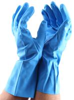 947 Polyco Healthline Blue Nitrile Work Gloves, Size 10, Nitrile Coating