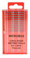 162-5348 RS PRO 10-Piece Twist Drill Bit Set for Multi-Material, 2.2mm Max, 0.5mm Min, HSS Bits