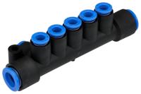 km11-06-10-10 SMC KM 10 Outlet Pneumatic Manifold Fitting Push In 10 mm Push In 6 mm