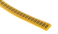 812-1095 RS PRO Slide On Cable Markers, Black on Yellow, Pre-printed "8", 3.5 → 7mm Cable