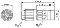 1403831 Phoenix Contact Circular Connector, 5 Contacts, Standard Connector, Socket, Female, IP66, IP68, IP69K, QPD Series